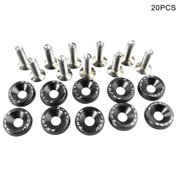 

20pcs Dress Up Bolts Bumper Hex Fastener Styling Tool Screws Engine Bay Easy Install Universal Aluminum Alloy Mudguard Washer
