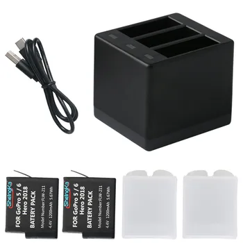 

Lithium Battery Charger Set with Data Cable for Gopro Hero5 / 6/7/8 Action Camera
