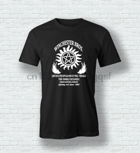 100% Inspired Winchester Bros T Shirt men Witchcraft Sam Dean printed tee USA plus size s-3xl |