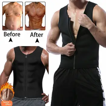 

Slim Men Sweat Shirt Body Shaper Gym Neoprene Sauna Vest Corset Shaperwear Slimming Tank Plus Size 3XL
