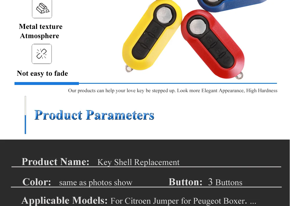 Keyforkess 3 Pulsanti del Telecomando Flip Pieghevole Chiave Shell Fob per Citroen Jumper Fit Peugeot Boxer 2008-2015 Caso di Sostituzione - He13c0aa8140f49d5b55b397baa2db62fy