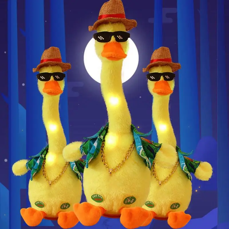 Dance Ducks Toy Plush Duck Doll Toy Repeat Sing Duck Electric Plush Cute Speak Talking Animals Baby Early Education Gift