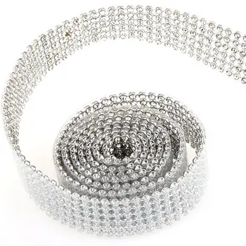 

2 cm Strasburg band rhinestone ribbon Rhinestone Silver