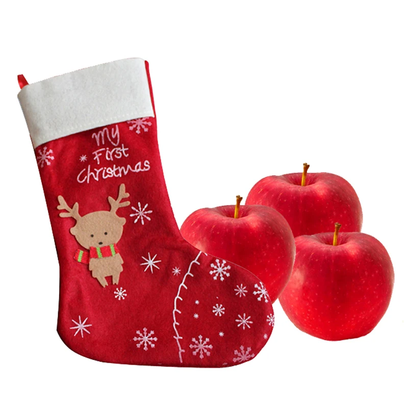 Большие рождественские чулки, подарки, тканевые носки Санта-Клауса, Рождественский милый мешок для подарков для детей, каминная елка, Рождественское украшение