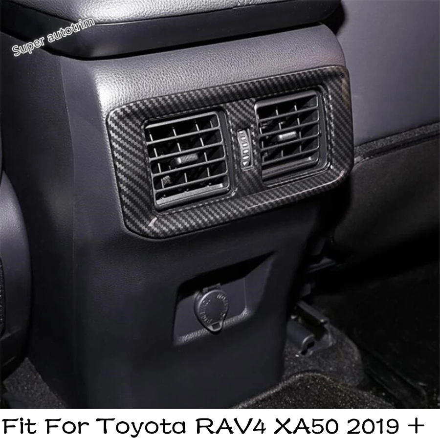 Rear Air Condition AC Vent Outlet Cover Trim Carbon Fiber ABS For TOYOTA RAV4 RAV 4 XA50 2019 2020 2021 Accessories Interior | Автомобили