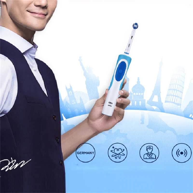 Электрическая зубная щетка Oral B D12 Vitality с аккумулятором ультразвуковая