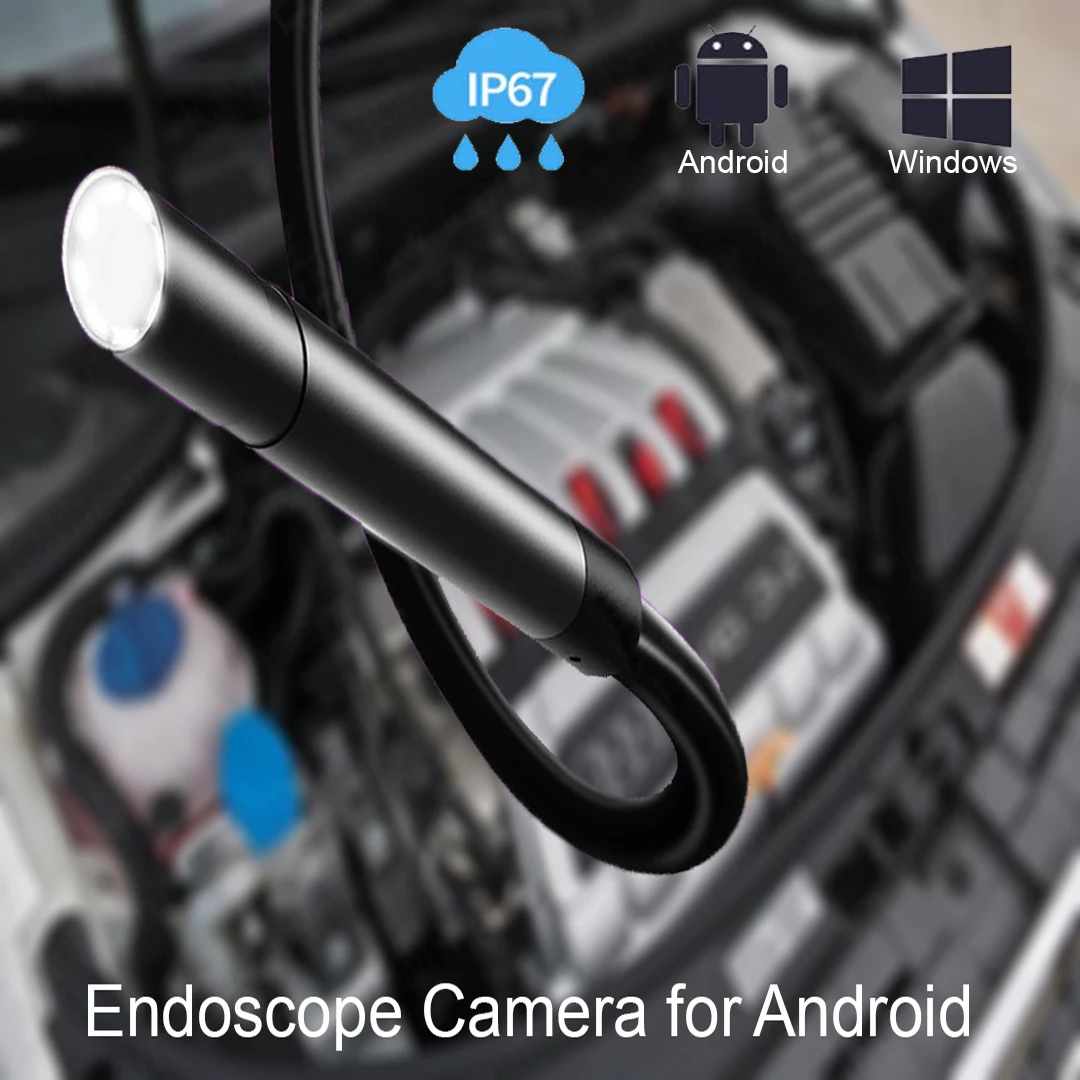 Mini USB Endoscope 720P 8mm 5.5mm Lens Flexible Semi Rigid Cable LED Light Waterproof Camera For Android Phone Endoscope