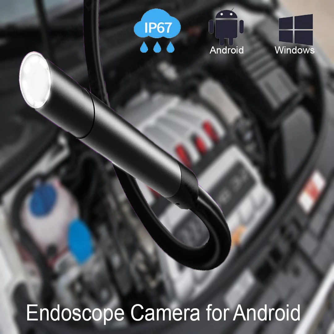『Video Surveillance!!!』- Industrail USB Endoscope 720P 8mm 5.5mm Lens
Flexible Semi Rigid Cable LED Light Waterproof Camera For Android Phone
Endoscope