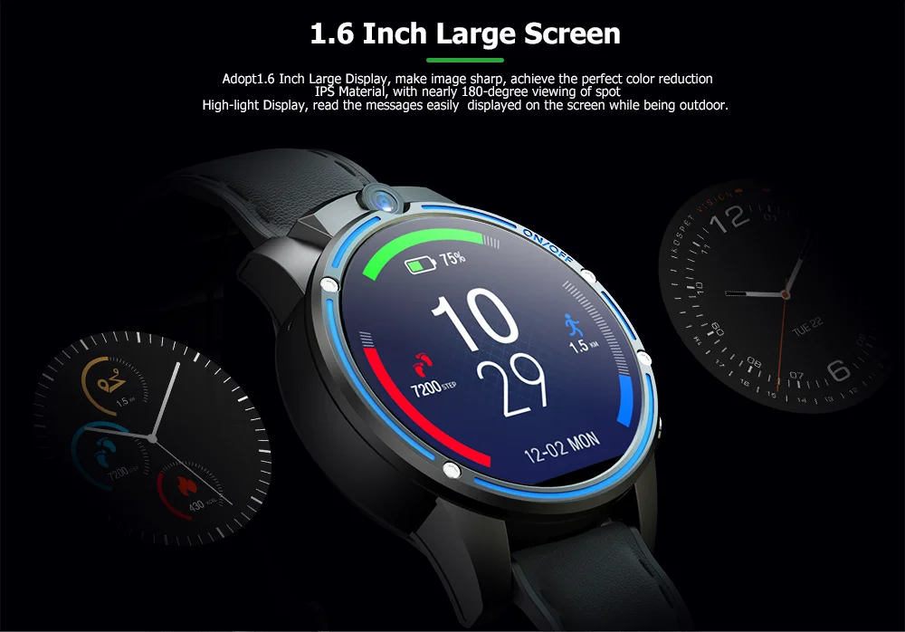  Kospet VIsion 4G Smart Watch Android phone 3GB 32GB Dual Camera sports GPS Smartwatch Man for ios P