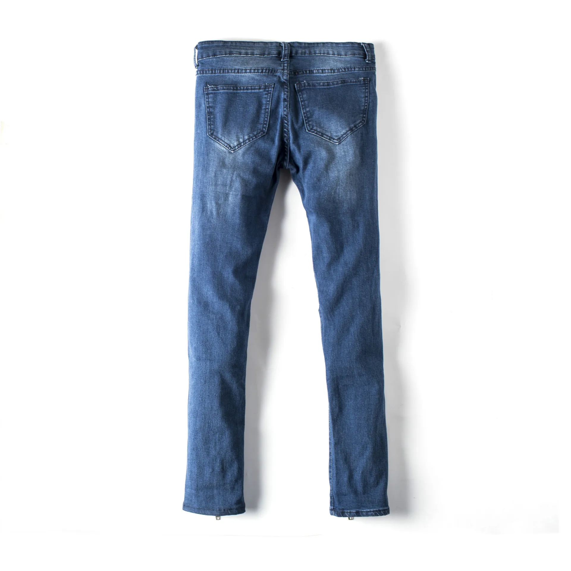 Новый стиль внешней торговли джинсы Для мужчин, в европейском и американском стиле Для мужчин джинсы серо-черный Slim Fit с отверстиями Для