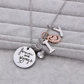 

Valentine Day Gift Stainless Steel Engraved Zircon Necklace Pendant for Girlfriend Unique Custom Made Logo Necklace Jewelry