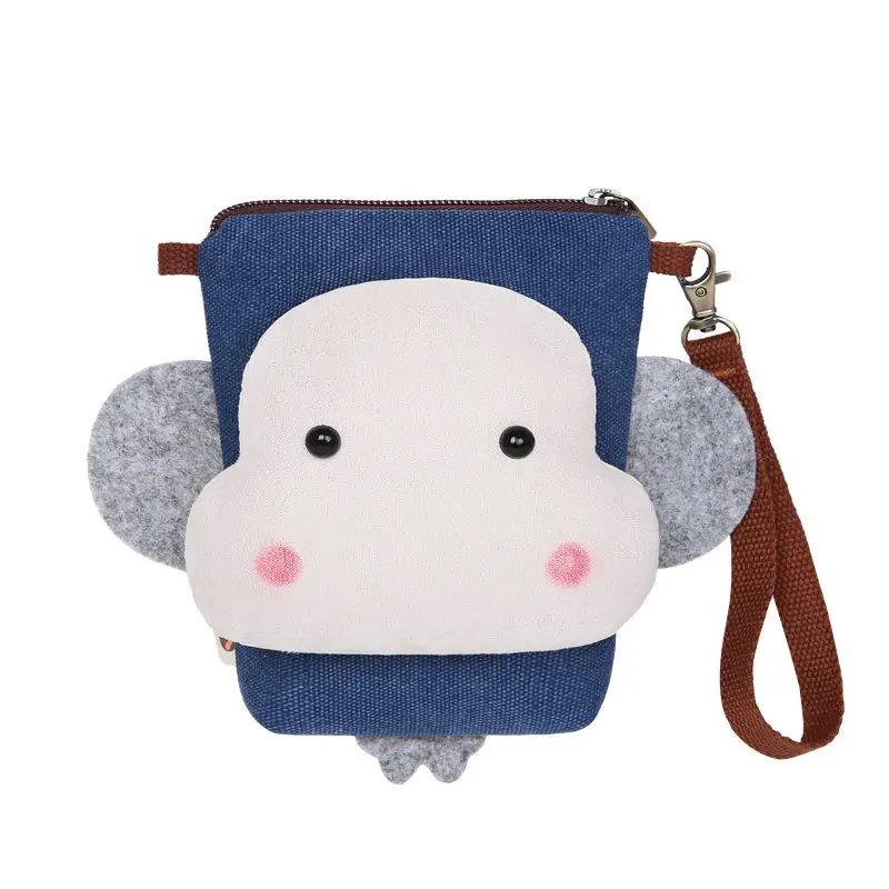 

Hip Hop Monkey Multi-functional Phone Bag Sansebuding WOMEN'S Bag Canvas Messenger Bag Can Put Iphone7p