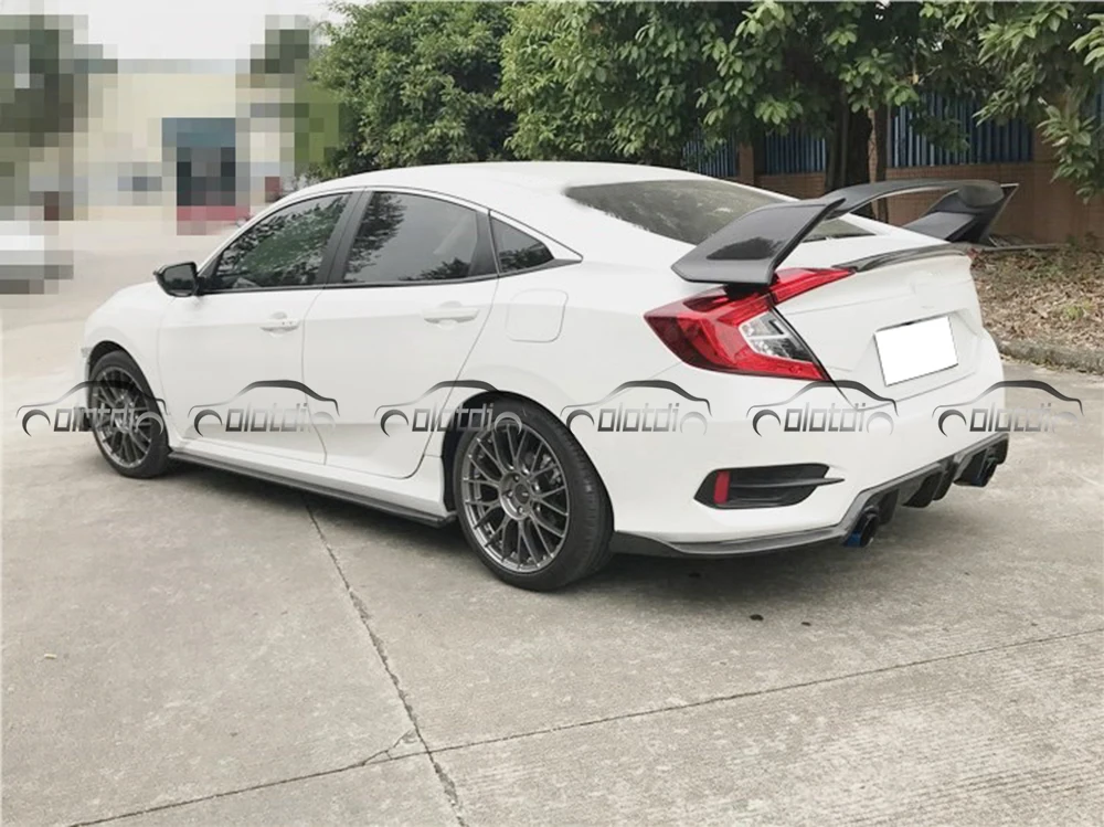 Крылья спойлер для Honda Civic 10th TR настоящий углеродного волокна задний багажник сплиттер загрузки спойлер