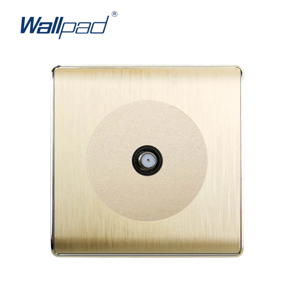 

Wallpad 2020 Satellite Socket Wall Power Socket Television Weak Electricity Outlet Gold PC Brushed Panel For Home