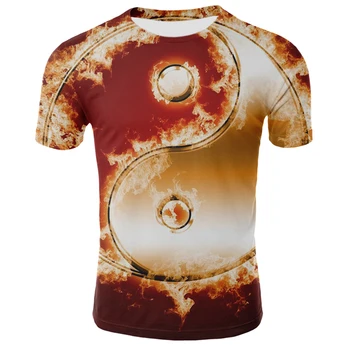 

Summer 2020 new men's T-shirt round neck short sleeve tai chi gossip top tee fashion streetwear sports boy T-shirt