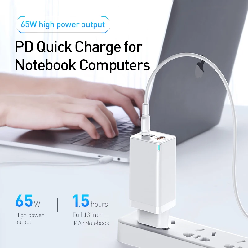 Baseus GaN PD 3,0 USB cargador para iPhone 11 Pro soporte Max AFC FCP SCP QC 3,0 para Samsung S10 Plus P30 Pro Xiaomi - 2