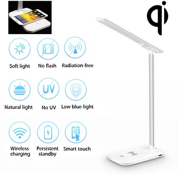 

2 In 1 Qi Wireless Charger Fast Charging Pad+Desk Foldable LED Lamp Book Light For iPhone for Samsung for Huawei Charger Pad