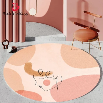 

Bubble Kiss Round Living Room Carpet Geometric Line Design Carpets For Bedroom Decor Coffee Table Rugs Bedside Floor Area Rug