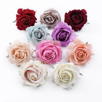 

6/10 pcs Wedding decorative flowers wall christmas decorations for home brooch silk roses diy gifts Artificial flowers wholesale