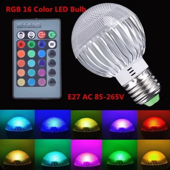 

LED RGB bulb E27 3W 5W 7W 9W 12W AC85-265V RGB Led Lamp With Remote Control Multiple Colour Factory Wholesale Customized