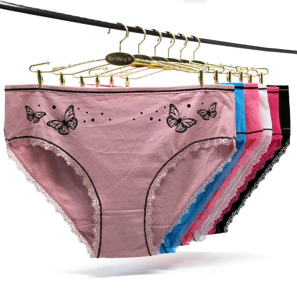 1-4 шт./лот оптовая продажа европейские и американские женские Однотонные трусы с