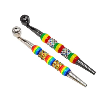 

The new metal pipe with lid bright beaded pipe metal long stem length 180mm