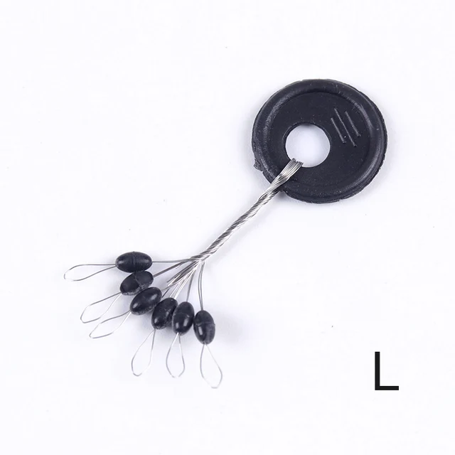 60PCS/10 Group S M L Black Rubber Oval Stopper Float Fishing Bobber Float For Sea Carp Fly Fishing Accessories L