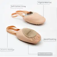 Girls Professional Ballet Shoes Leather Soft Sole Half-covered Gymnastics Ballet Slippers Practise Ballerina Shoes Dance Shoes 2