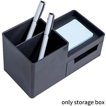 

Storage Box Stationery Holder Pen Display Compartments Tidy Decoration Built In Drawer Office Home Cosmetics Desktop Organizer