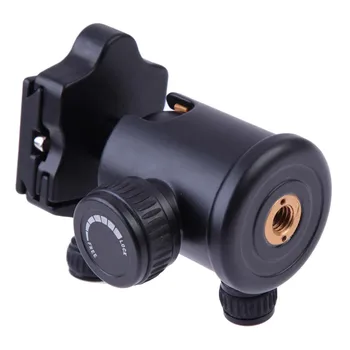 

360 Degree Rotation QR Plate Easy Install Tripod Head Portable Mount Black Accessories Monopod Photography Ballhead Adjustable
