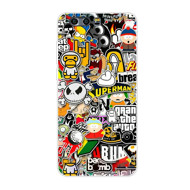 Мягкий TPU чехол для huawei Honor 9 STF-L09 STF-AL00 STF-AL10 STF-TL10 силиконовый чехол-накладка для телефона чехол для huawei Honor9 печати мешок ракушек - Цвет: Арбузно-красный