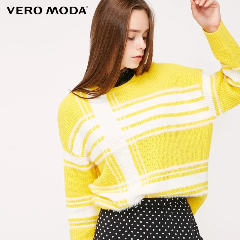 Vero Moda женский свитер в полоску с круглым воротником на осень и зиму | 318413593