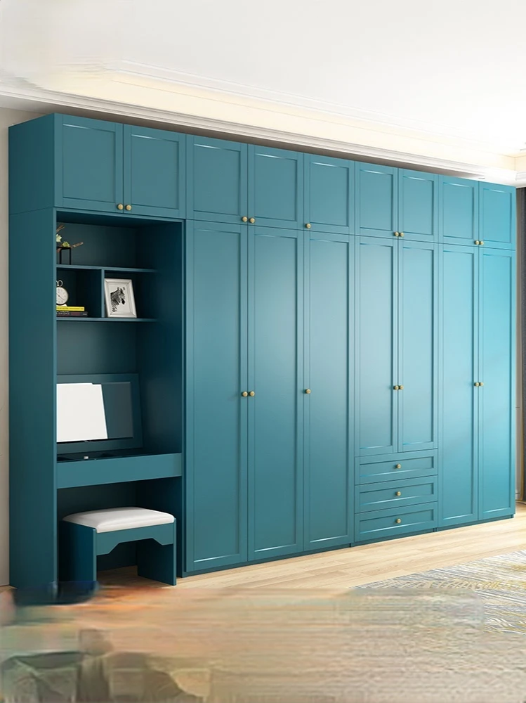 

Wardrobe sliding door simple modern household bedroom integral wooden combination cabinet