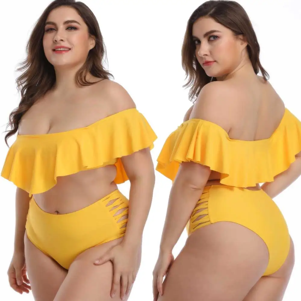 

bikini 2019 plus size swimwear women's swimming suit swimsuit large size plus size may female beach bikini push up fatkini