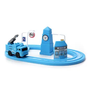 

Creative Clockwork Wind-up Track Fire Truck Car Scenes Children Kids Educational Intelligent Toys
