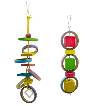

New 2 Packs Bird Swing Chewing Toys Parrot Hammock Bell Toys Suitable for Small Parakeets Cockatiels Conures