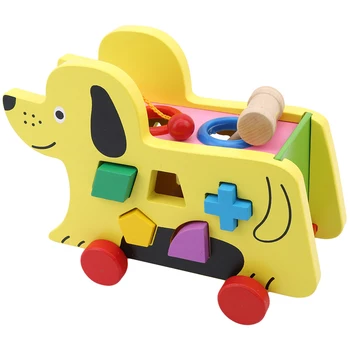 

Sensory Awareness Board Toys Cartoon Dog Toy Wooden Balls Colored Geometry Family Pack Learning&Education Puzzle Toy