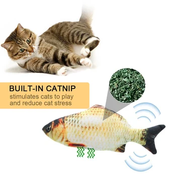 

Electric Fish Cat Toy 30cm Dancing Fish Cat Toy Usb Charging Moving Fish Cat Toy Simulation Fish Cat Toys For Cat Chewing Toy