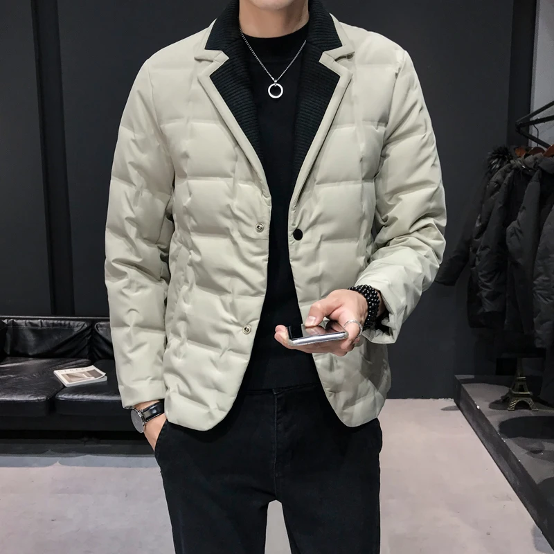 Mantaux Homme, высший сорт,, зимний модный брендовый костюм с воротником, пуховик для мужчин, уличная одежда, пуховое пальто, утиный пух, Теплая мужская одежда