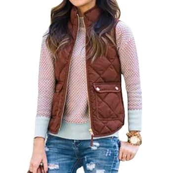

Women Casual Sleeveless Vest Top Coat Female Padded Vest Jacket Quilted Outwear Tops Zip Up Waistcoat Outfits Plus Size