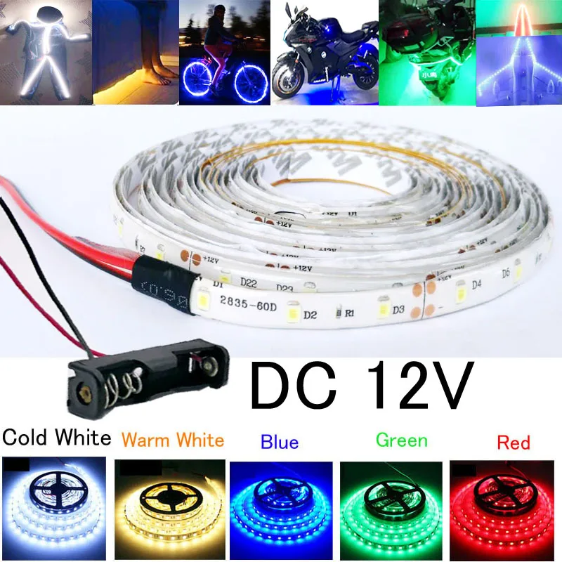 LED Strip Light 1M 2M 3M 4M LEDs Dimmable DC 12V 60LEDs/M Indoor Decorative Tape White Blue Red TV Festival LED Strip Lighting - 2