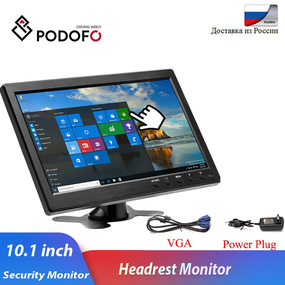 Podofo 10 1 &quotLCD HD Автомобильный подголовник монитор HDMI/VGA/AV/USB/SD TV &amp PC 2 канальный