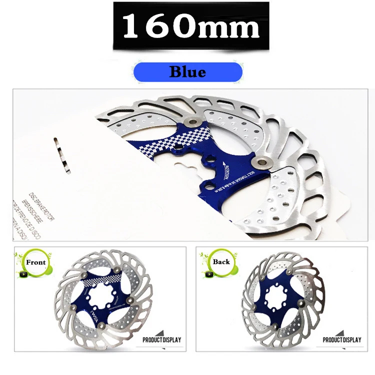 Горный велосипед для рассеивания плавающий диск 140 мм 160 мм 180 203 мм Mtb/DH быстрое охлаждение тормоза с шестью отверстиями ротор дорожный велосипед тормозных колодок аксессуар - Цвет: 160mm blue