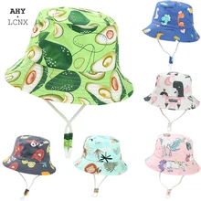 

Spring Summer Cotton Baby Bucket Hat For Girl Boy Infant Cute Fruit Avocado Print Fisherman Hats UV Toddler Kids Panama Sun Cap