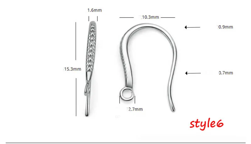 2 шт покрытые серебром 925 крючок для сережек, циркон, кристалл, застежка установка для DIY серьги изготовление, поиск ювелирных изделий серьги ювелирные изделия аксессуары - Цвет: Style6