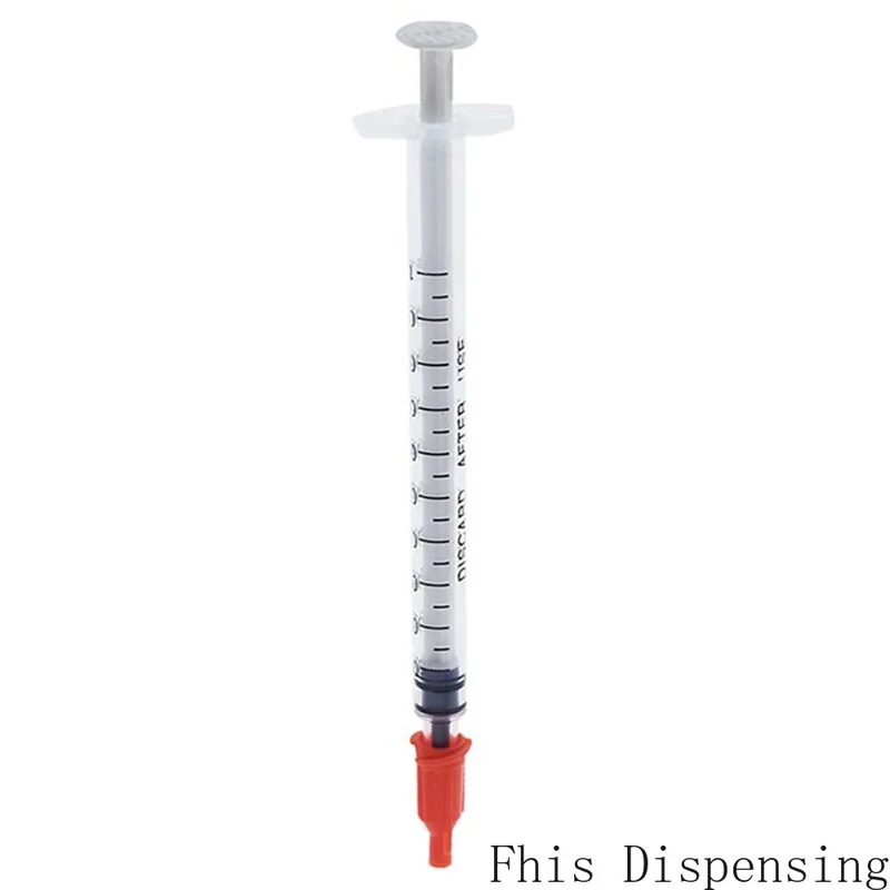 Dispensing Syringes 1cc 1ml Plastic with Tip Orange Cap Pack of 10 | Обустройство дома