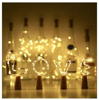 

Waterproof LED Copper Wire String Lights For Xmas Party Wedding Decor 1M 10 LED Lamp Cork Shaped Bottle Stopper Light Glass Wine