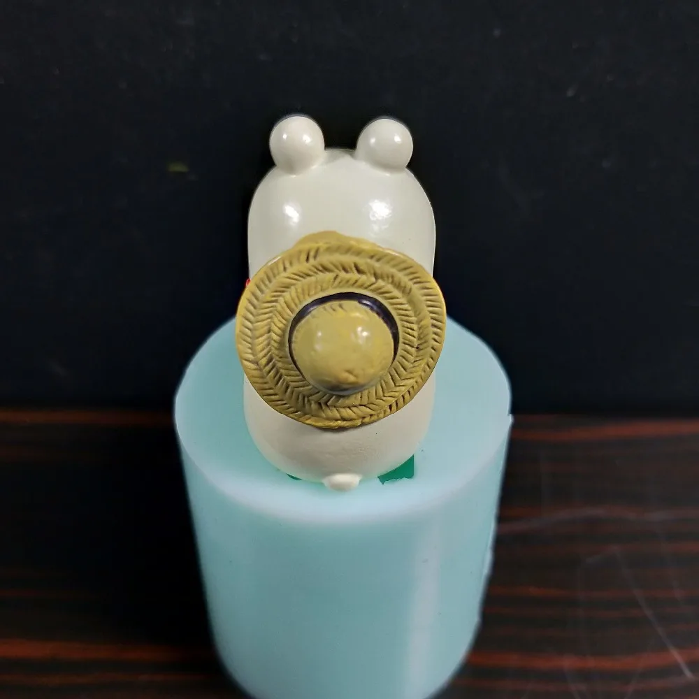 DW0171 PRZY силиконовые формы для кошек в соломенной шляпе, украшения для питья, силиконовые формы для помадки, полимерная глина, формы для встраивания