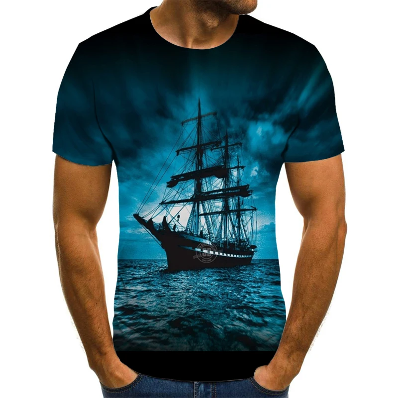 Летняя Модная брендовая футболка с круглым вырезом Мужская 3d аниме классная