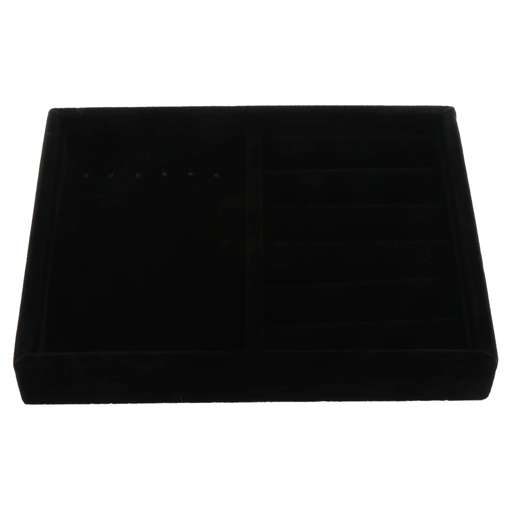 Черный бархатный ящик ювелирные изделия Органайзер cd-дисплей ожерелье серьги Витрина многофункциональный чехол - Цвет: 6